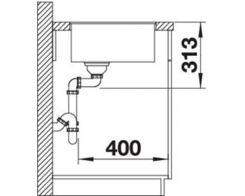 Кухонна мийка Blanco SUBLINE 400-F (523495) темна скеля