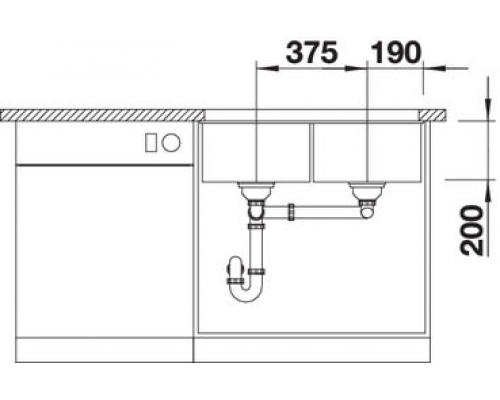 Кухонна мийка Blanco SUBLINE 350/350-U (523575) темна скеля