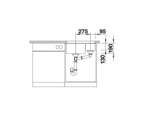 Кухонна мийка Blanco SUBLINE 340/160-U L (523552) білий