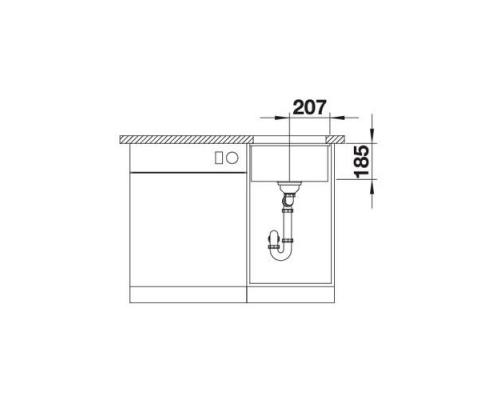 Кухонна мийка Blanco SUBLINE 375-U (523731) базальт