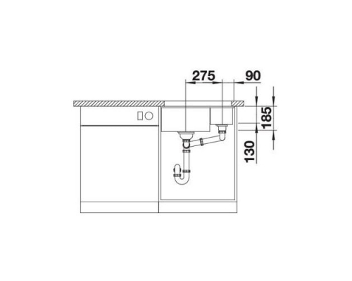 Кухонна мийка Blanco SUBLINE 350/150-U (523747) чорний