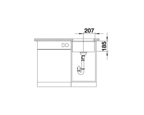 Кухонна мийка Blanco SUBLINE 375-U (523727) глянцевий магнолія