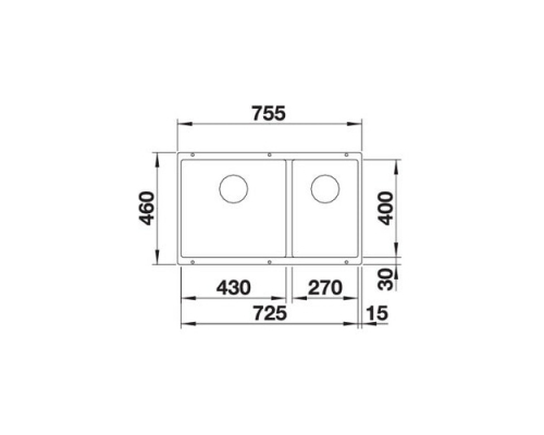 Кухонна мийка Blanco SUBLINE 430/270-U (523152) темна скеля