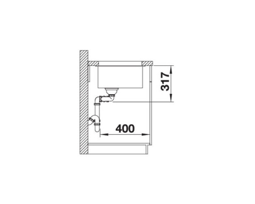 Кухонна мийка Blanco SUBLINE 430/270-U (523152) темна скеля