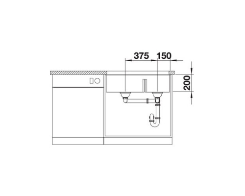 Кухонна мийка Blanco SUBLINE 430/270-U (523152) темна скеля