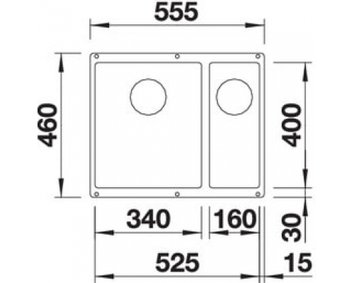 Кухонна мийка Blanco SUBLINE 340/160-U L (525985) чорний