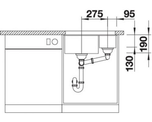 Кухонна мийка Blanco SUBLINE 340/160-U L (525985) чорний