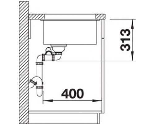 Кухонна мийка Blanco SUBLINE 340/160-U L (525985) чорний