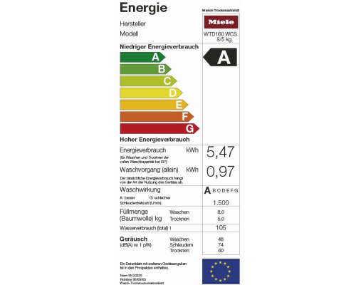 Прально-сушильна машина Miele WTD 160 WCS
