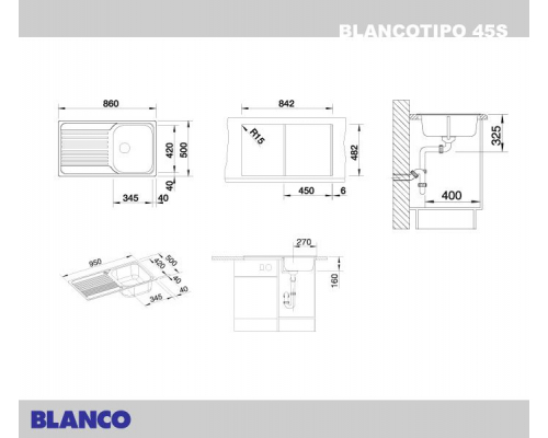 Кухонна мийка Blanco TIPO 45S (511942)