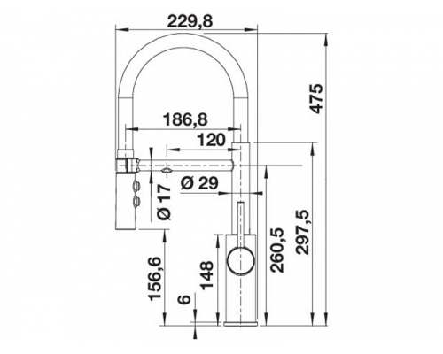 Кухонний змішувач Blanco CATRIS-S Flexo Filter PVD steel (526706) нержавіюча сталь