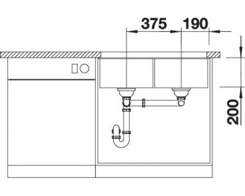 Кухонна мийка Blanco SUBLINE 350/350-U (527164) ніжний білий