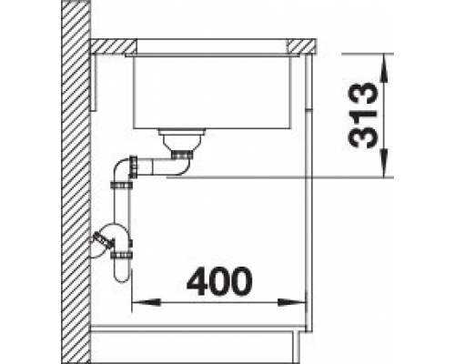 Кухонна мийка Blanco SUBLINE 400-U (527166) ніжний білий