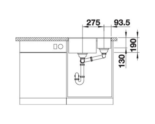 Кухонна мийка Blanco SUBLINE 340/160-U R (527346) вулканічний сірий