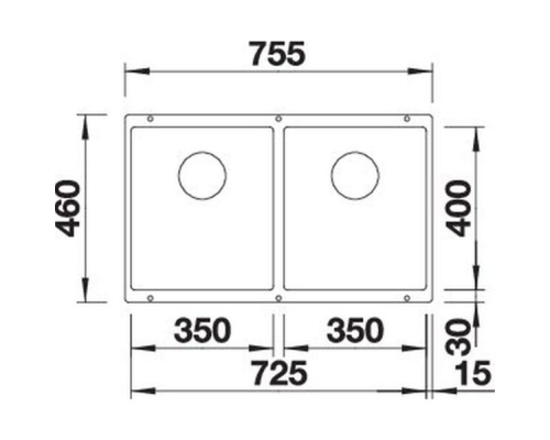 Кухонна мийка Blanco SUBLINE 350/350-U (527347) вулканічний сірий