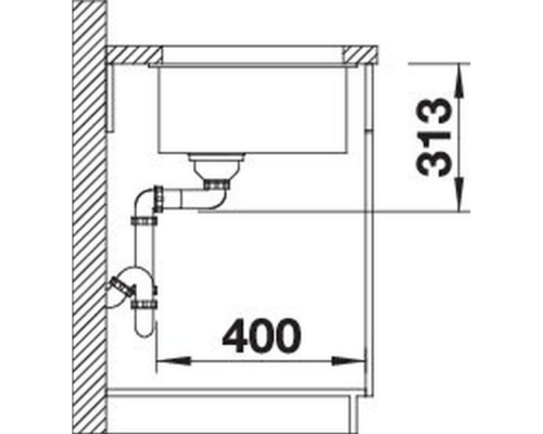 Кухонна мийка Blanco SUBLINE 400-U (527349) вулканічний сірий