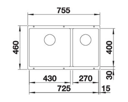 Кухонна мийка Blanco SUBLINE 430/270-U (527350) вулканічний сірий