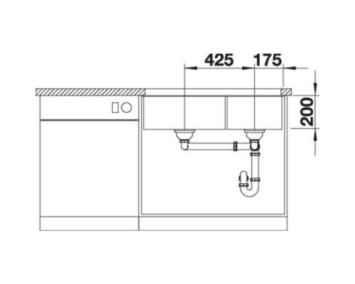 Кухонна мийка Blanco SUBLINE 480/320-U (527351) вулканічний сірий