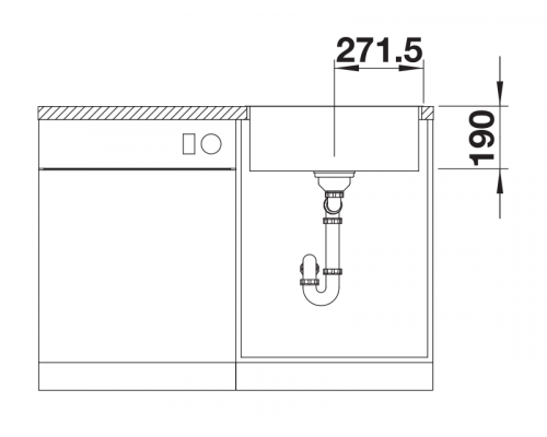 Кухонна мийка Blanco SUBLINE 500-IF SteelFrame (525998) чорний / нержавіюча сталь