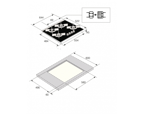 Варильна поверхня Asko HG8640BGB1 Варильна поверхня Asko HG8640BGB1