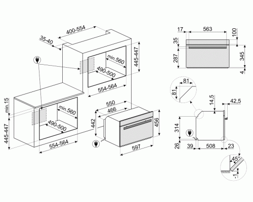 Духова шафа комбінована Smeg SF4604WMCNR