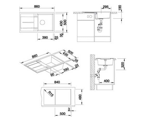 Кухонна мийка Blanco METRA 5S (513044) антрацит