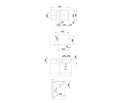 Кухонна мийка Blanco METRA 6S COMPACT (517353) сірий беж