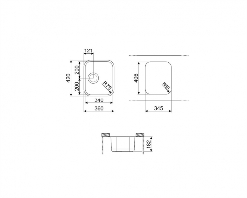 Мийка кухонна Smeg UM34