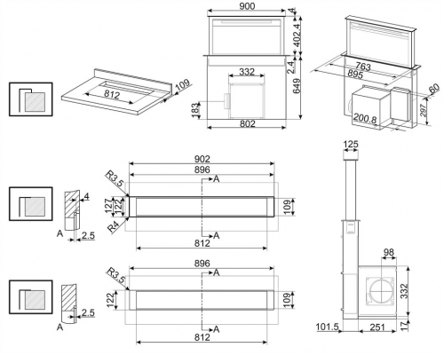 Витяжка кухонна Smeg KDD90CNE2