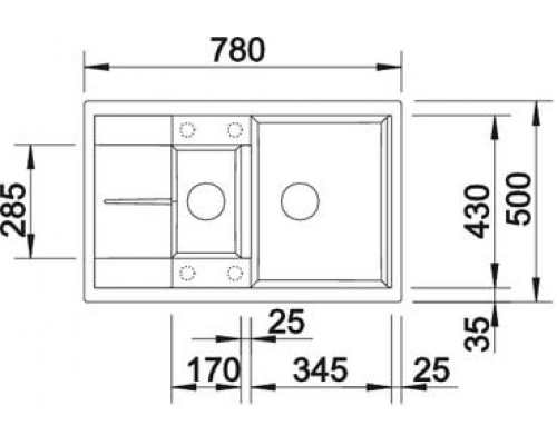 Кухонна мийка Blanco METRA 6S COMPACT (518876) темна скеля