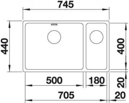 Кухонна мийка Blanco ANDANO 500/180-U (522991)