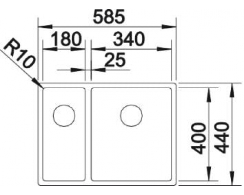 Кухонна мийка Blanco CLARON 340/180-U L (521609)