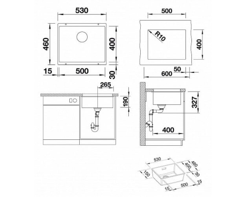 Кухонна мийка Blanco SUBLINE 500-U (523436) білий