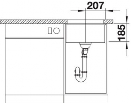 Кухонна мийка Blanco SUBLINE 375-U (523732) чорний