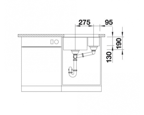 Кухонна мийка Blanco SUBLINE 340/160-U L (523548) антрацит