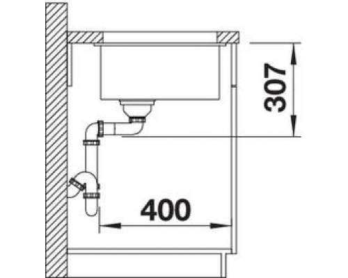 Кухонна мийка Blanco SUBLINE 500-U (523433) темна скеля