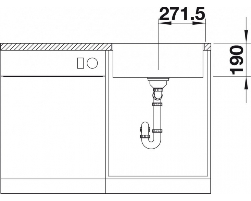 Кухонна мийка Blanco SUBLINE 500-IF SteelFrame (524107) антрацит / нержавіюча сталь