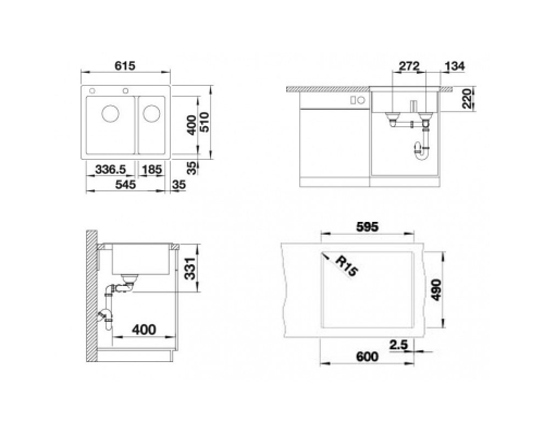 Кухонна мийка Blanco PLEON 6 Split (521689) антрацит