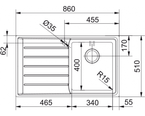 Мийка Franke Neptune Plus NPX 611, нержавіюча сталь