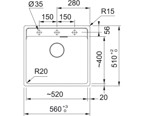 Мийка Franke Maris MRG 610-52 TL, Фраграніт