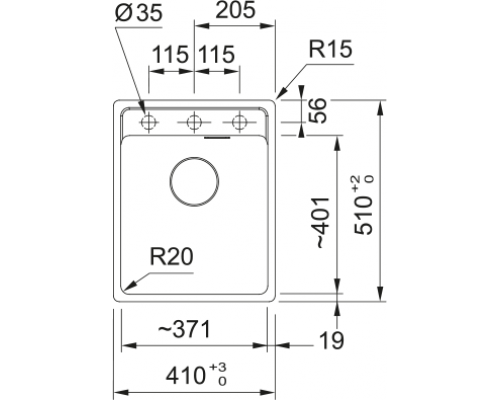 Мийка Franke Maris MRG 610-37 TL, Фраграніт