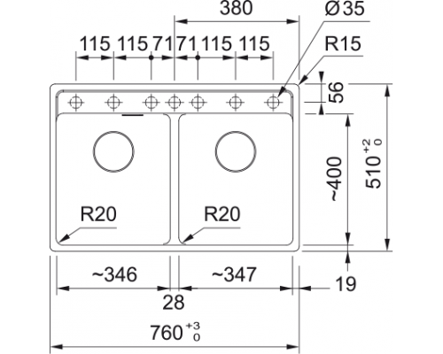 Мийка Franke Maris MRG 620 TL, Фраграніт