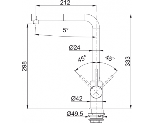 Змішувач Franke Sirius Pull Out, поворотний витяжний