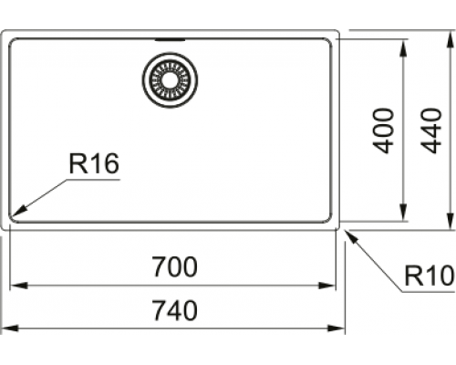 Мийка Franke Maris MRX 110-70, монтаж під стільницю