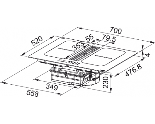 Плита з інтегрованою витяжкою Franke Smart 2Gether FSM 7081 HI відведення