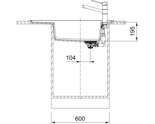Кухонна  мийка Franke FSG 611, чорний матовий (114.0652.620)