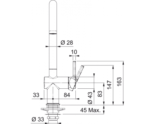 Змішувач Franke Active J, поворотний невитяжний