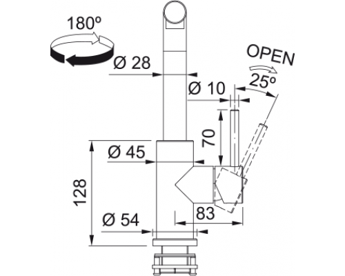 Змішувач Franke Tap Smart Glenda Nozzle Side HP SS