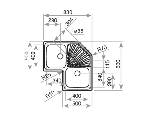 Мийка з нержавіючої сталі Teka Classic Angular 2B  10118005