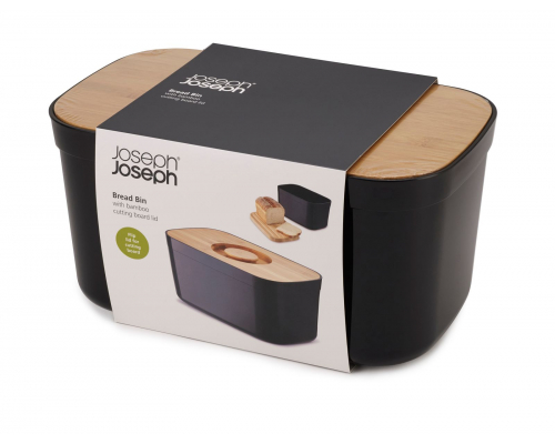 Хлібниця з бамбуковою кришкою Joseph Joseph Bread Bin Black 81103